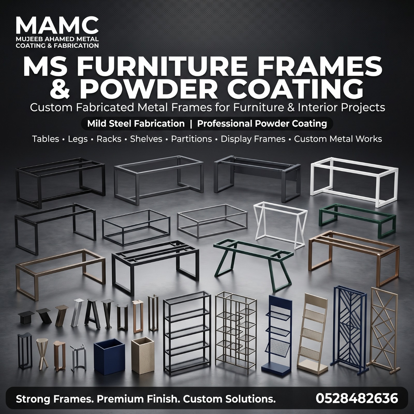 Client supplied mild steel furniture frame project artwork